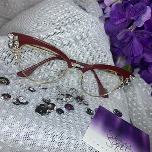 Elegant Red Cat-Eye Glasses